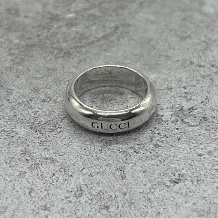 【中古】グッチ GUCCI ロゴタイプ 輪っか 書きあらわす大きさ11 SV925 メンズ レディース ユニ一発やる ヴィンテージ 年寄りの 指環 しろがね色925 付属物