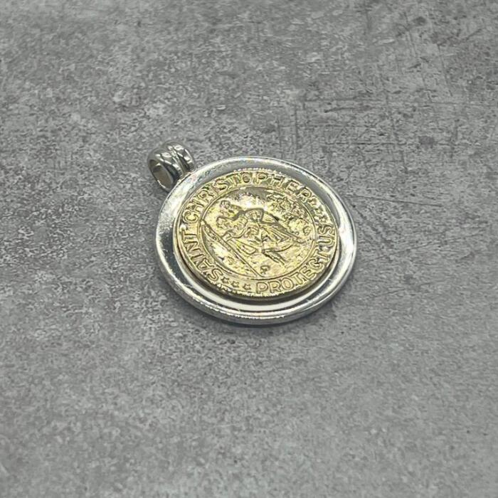 【中古】ティファニー TIFFANY\u0026CO仙クリストファー 首飾りとっ始め 二人組 SV YG メンズ レディース ヴィンテージ 年寄りの しろがね色925 付属物 首飾り