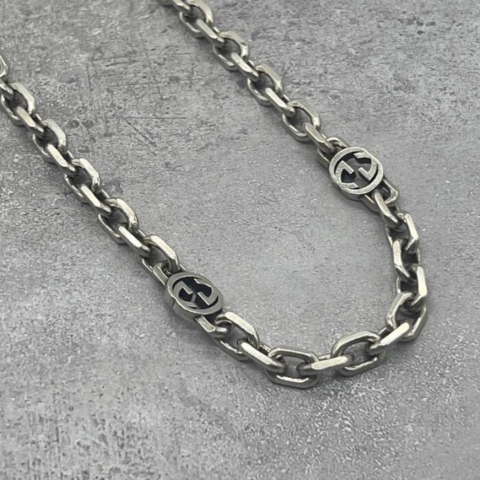 【中古】グッチ GUCCI インターロッキングG 首飾り 銀925 SV SV925 メンズ レディース ヴィンテージ 年寄りの しろがね色925 付属物 首飾り