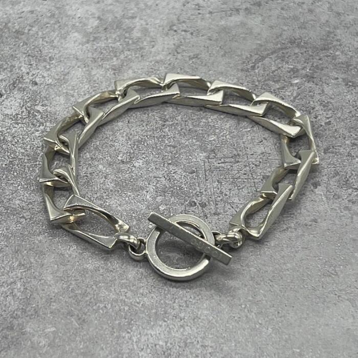 【中古】グッチ GUCCI フィガロチェーン店 トグル 腕輪 SV925 SV メンズ レディース ヴィンテージ 年寄りの しろがね色925 チェーン店 付属物