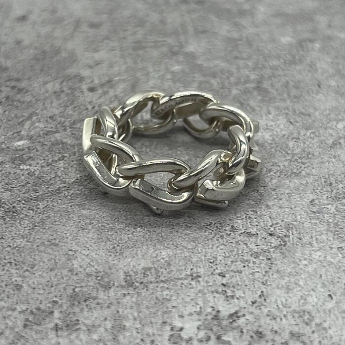 【中古】ティファニー TIFFANY\u0026CO 鍛冶場 輪っか 銀925 12号 メンズ レディース ユニ一発やる ヴィンテージ 年寄りの 指環 しろがね色925 佩び物