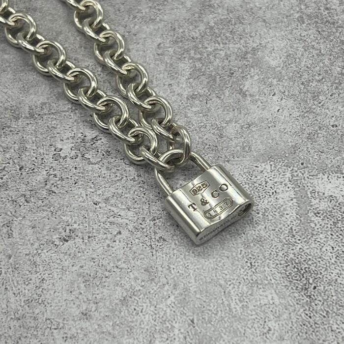 【中古】ティファニー TIFFANY 1837 カデナロック チェーン店 首飾り SV メンズ レディース ユニ一発やる ヴィンテージ 年寄りの しろがね色925 チェーン店 付属物