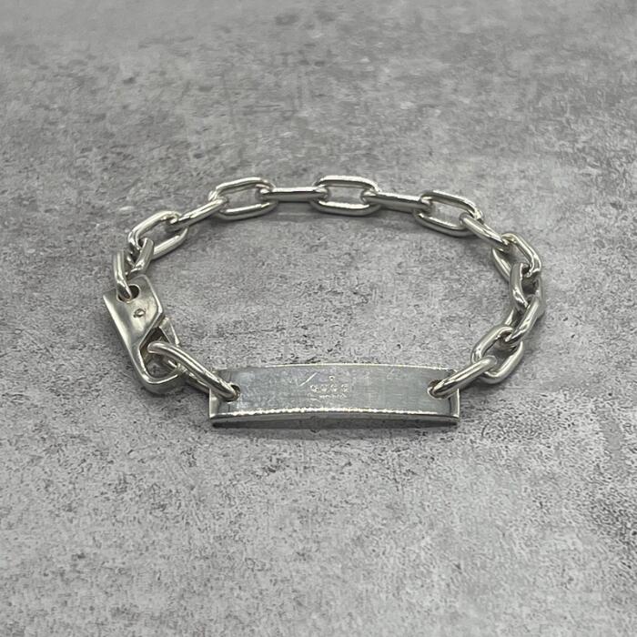 【中古】グッチ GUCCI IDプレート オーバルリンクチェーン ブレスレット SV メンズ レディース ユニセックス ヴィンテージ オールド シルバー925 チェーン アクセサリー｜Refind046