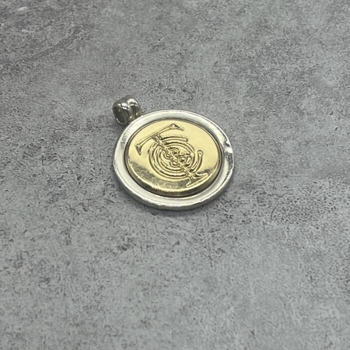 【中古】ティファニー TIFFANY&CO 旧ロゴ コインネックレストップ コンビ メンズ レディース ヴィンテージ オールド シルバー925 アクセサリー|Refind046