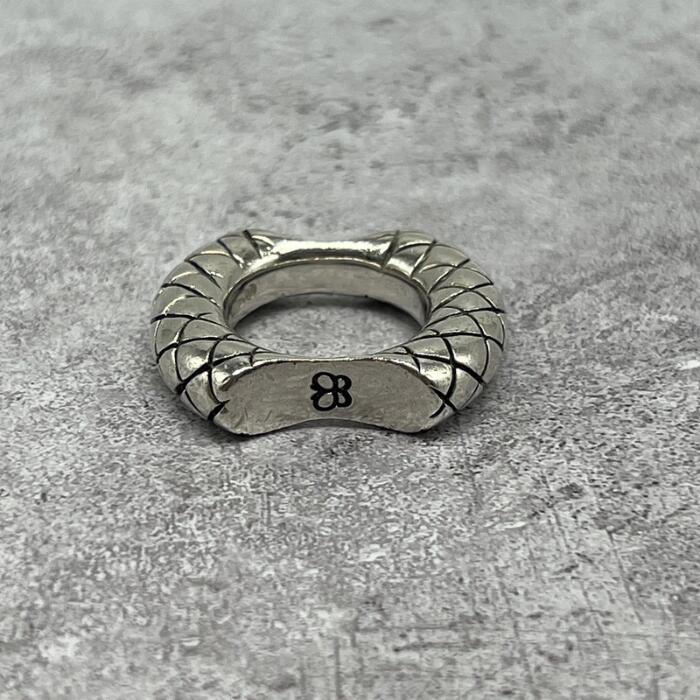 【中古】ボッテガヴェネタ BOTTEGA VENETA イントレチャート リング 10号 メンズ レディース ユニセックス ヴィンテージ オールド 指輪 シルバー925 アクセサリー｜Refind046