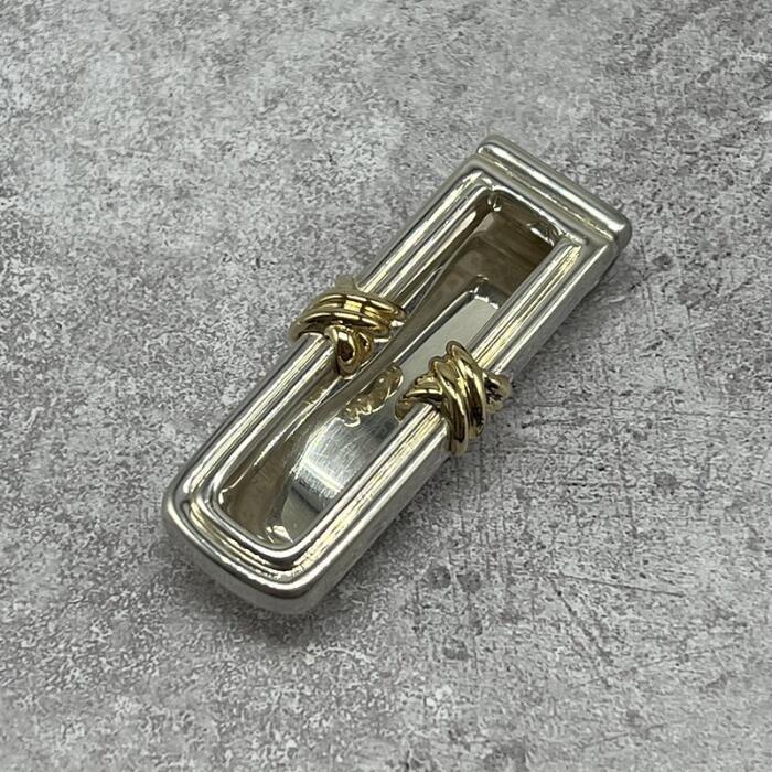 【中古】ティファニー TIFFANY シグネチャークロス マネークリップ SV YG メンズ レディース ユニセックス ヴィンテージ オールド シルバー925 アクセサリー|Refind046