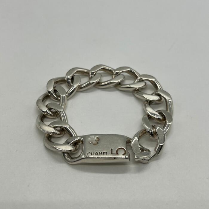 【中古】シャネル CHANEL チェーン店 腕輪 SV925  メンズ レディース ユニ一発やる ヴィンテージ 年寄りの しろがね色925 チェーン店 佩び物