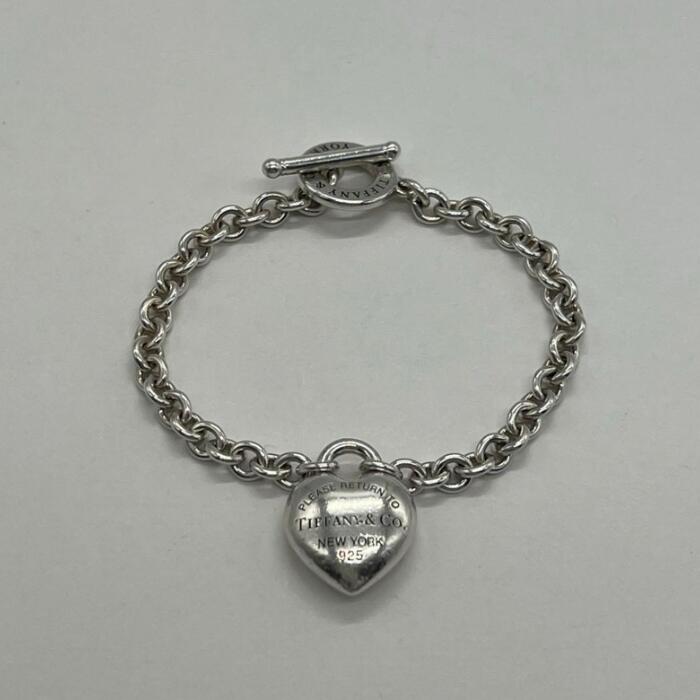 楽天市場】美品 ティファニー フル ハート トグル ブレスレット Ag925