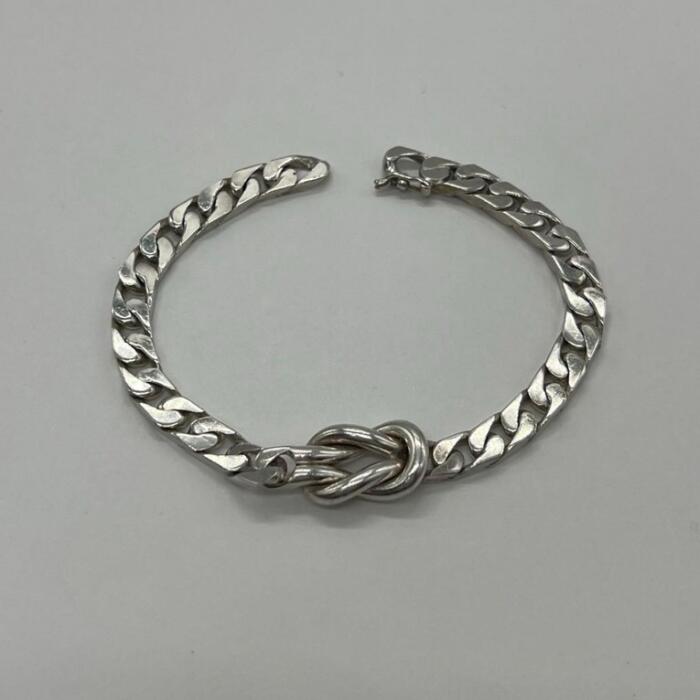 【中古】ティファニー TIFFANY 真っただ中航空マイル チェーン店 腕輪 70年月日 SV925 SV メンズ レディース ユニ一発やる ヴィンテージ 年寄りの しろがね色925 チェーン店 佩び物