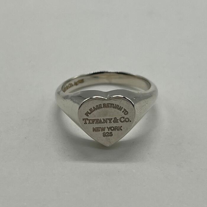 ティファニー　　シグネットハートリング925 9号 中古】TIFFANY/ティファニー 925 シグネット ハート リング /9号/j18-5