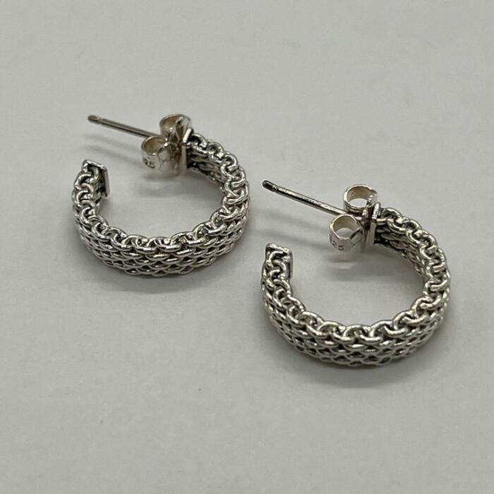 楽天市場】ティファニー サマセット メッシュフープピアス/K18YG/750