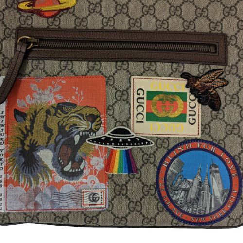 グッチ Gucci ワッペン クーリエ ショルダーバッグ Ggスプリーム ベージュ トラ Ufo バッグ クロスボディバッグ ブランド バッグ 斜め掛け 肩掛け メンズ レディース 男女兼用 septicin Com