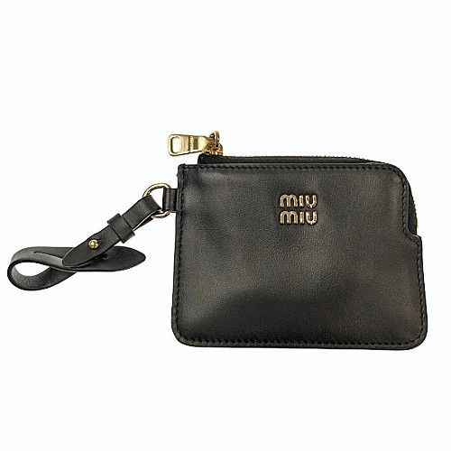 MiuMiu(ミュウミュウ)/正規品/関税送料込み レザー キーホルダー miu MIUMIU ミュウミュウ キーリング 5PP166 2AIX レディース