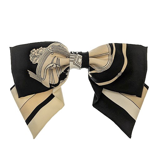 エルメス バレッタ　グルネル　PM 黒　ジグザグ　新品　バンダナ バレッタ 《グルネル》 PM 《ジグザグ》 | Hermès - エルメス