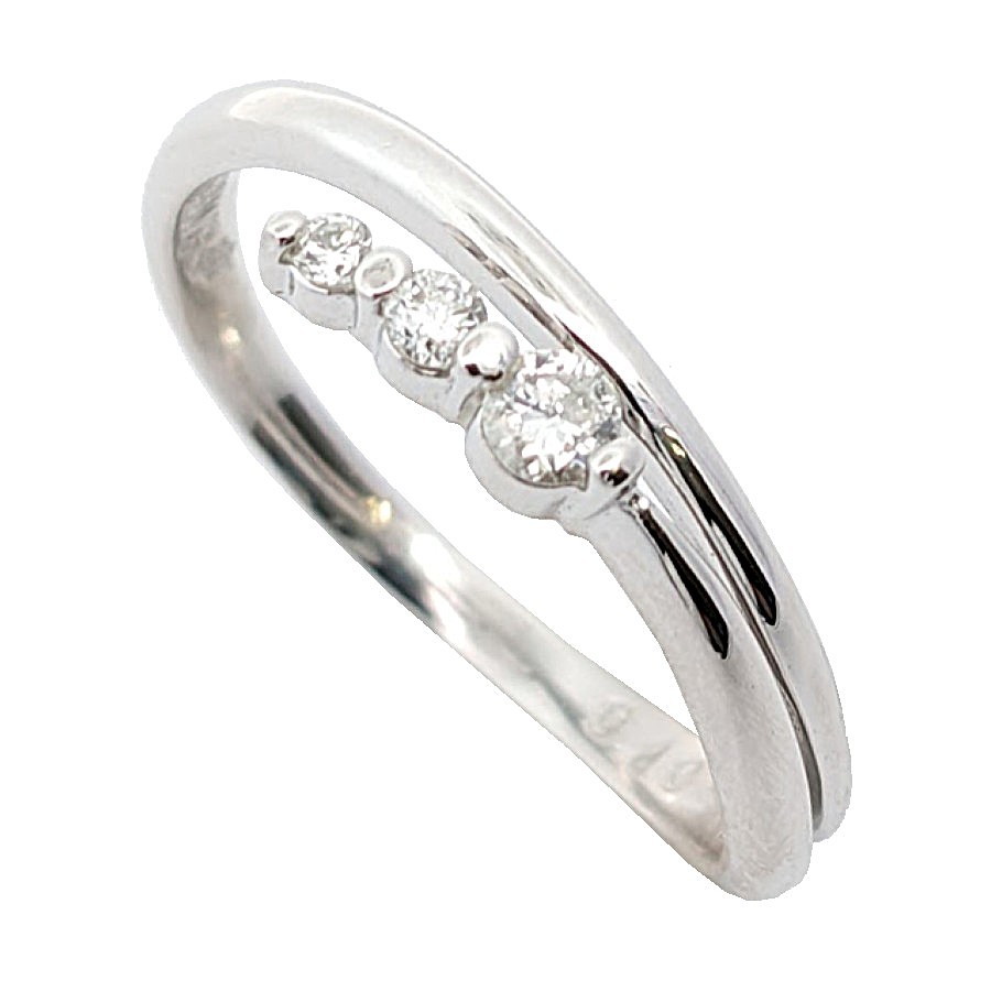 K18WG　ダイヤモンドリング　ホワイトゴールド　ダイヤモンド　0.10ct　アクセサリー　ジュエリー　JW　宝飾品　レディース　ノーブランド　指輪　リング　12号｜ブランドショップルフレ店