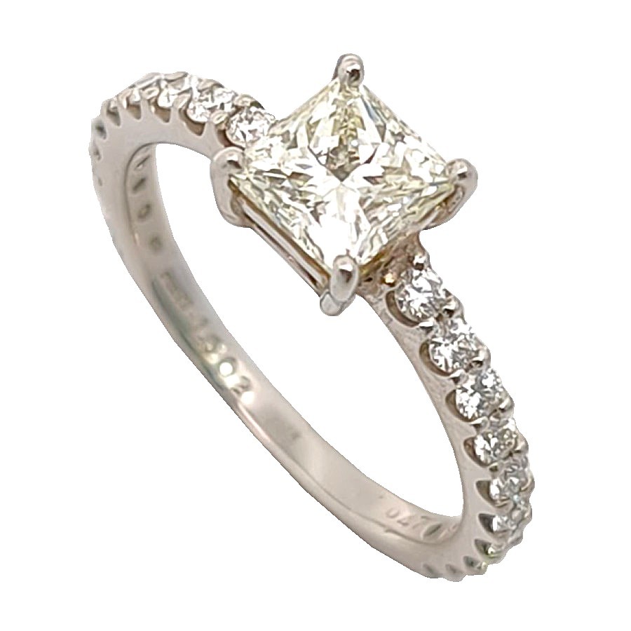 Pt900 ダイヤモンドスクエアリング プラチナ ダイヤモンド 1.002ct 0.22ct アクセサリー ジュエリー JW 宝飾品 レディース ノーブランド 指輪 13号 付属品 ソーティング|ブランドショップルフレ店