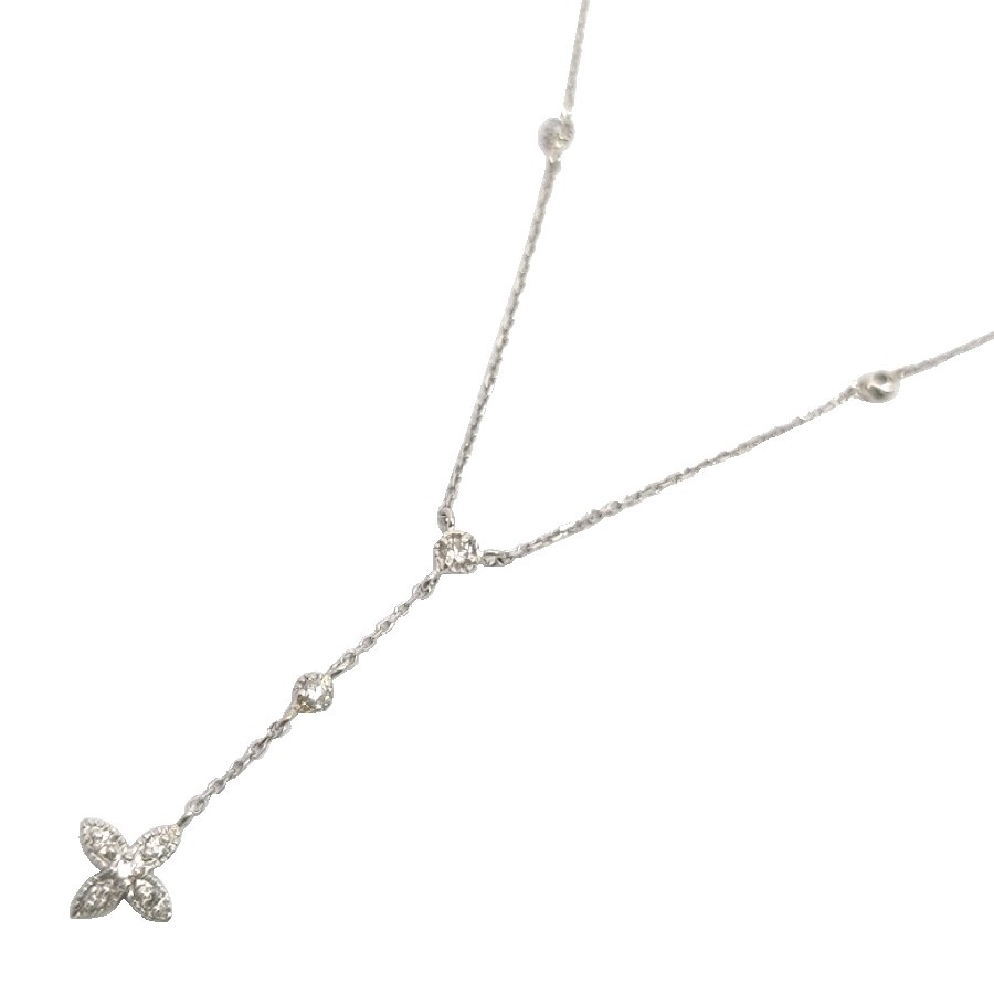 【P5倍★7/30限定！】 Pt850　ダイヤモンドフラワーモチーフネックレス　プラチナ　ダイヤモンド　0.18ct　アクセサリー　ジュエリー　JW　宝飾品　レディース　ノーブランド　ネックレス｜ブランドショップルフレ店