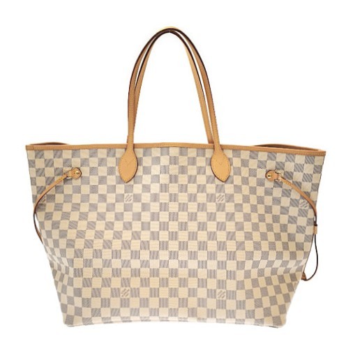 【P5倍★7/25限定！】 Louis Vuitton　LV　ルイヴィトン　ネヴァーフルGM　N40601　ICチップ反応有　ダミエ・アズール　レザー　ホワイト　ローズバレリーヌ　バッグ　トートバッグ　大容量｜ブランドショップルフレ店