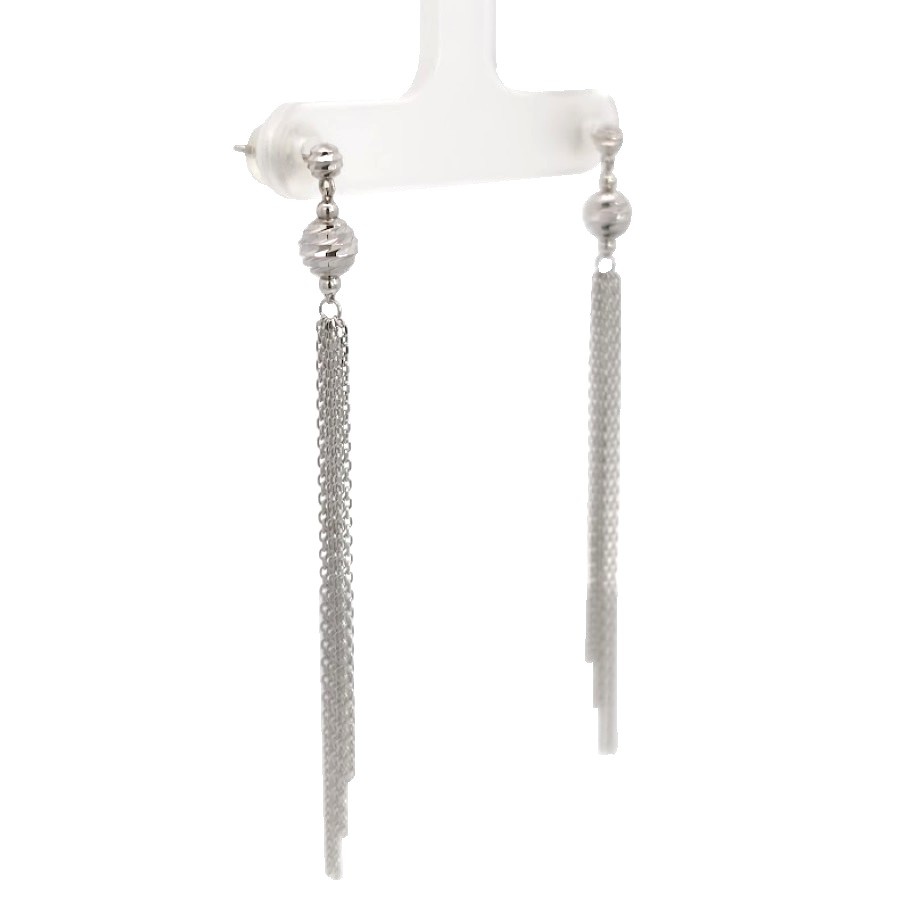 K18WG チェーンピアス ホワイトゴールド アクセサリー ジュエリー JW 宝飾品 レディース ノーブランド|ブランドショップルフレ店