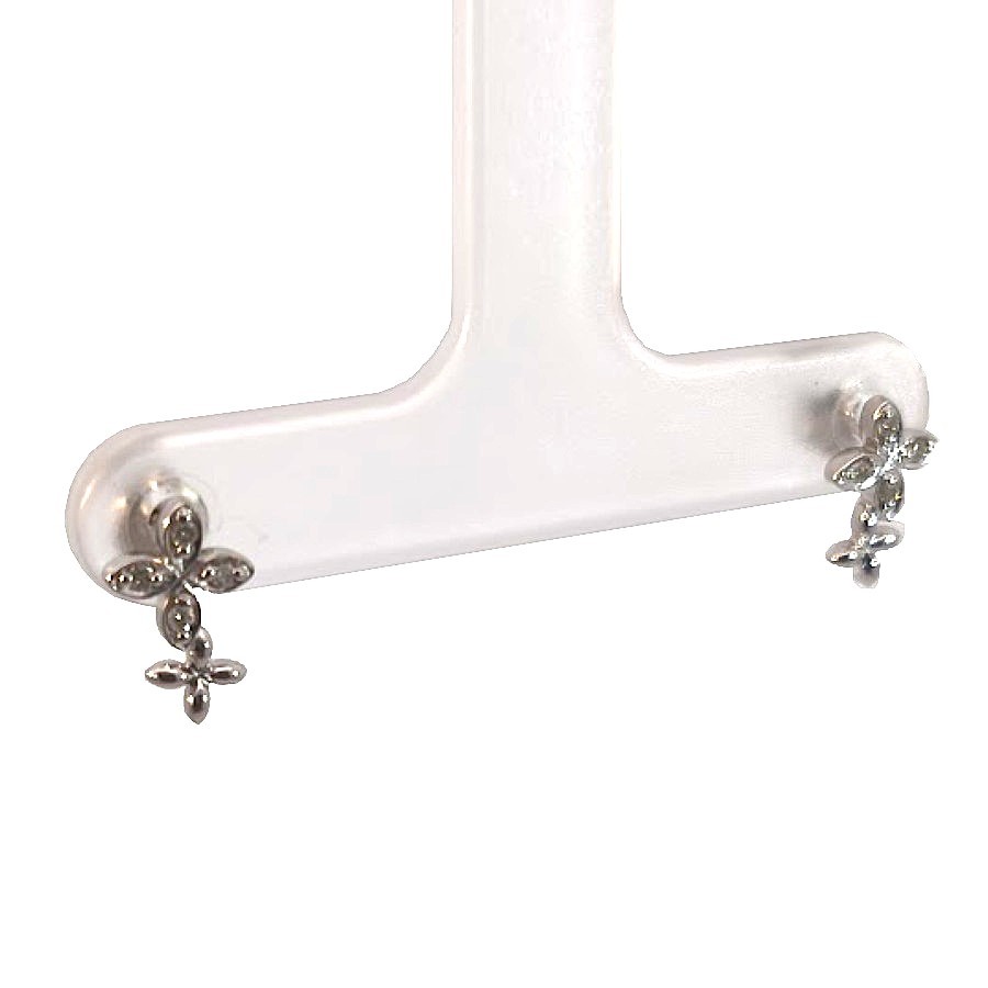 K14WG ダイヤモンドフラワーピアス ホワイトゴールド ダイヤモンド 0.026ct アクセサリー ジュエリー JW 宝飾品 レディース 花 モチーフ ノーブランド|ブランドショップルフレ店