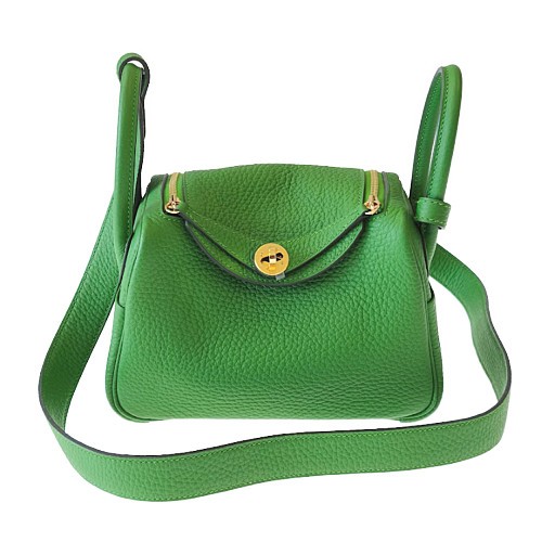 HERMES　エルメス　リンディ ミニ　B刻　2023年製　トリヨンクレマンス　レザー　ヴェールユッカ　ゴールド金具　グリーン　緑　バッグ　ハンドバッグ　ショルダーバッグ　2WAY｜ブランドショップルフレ店