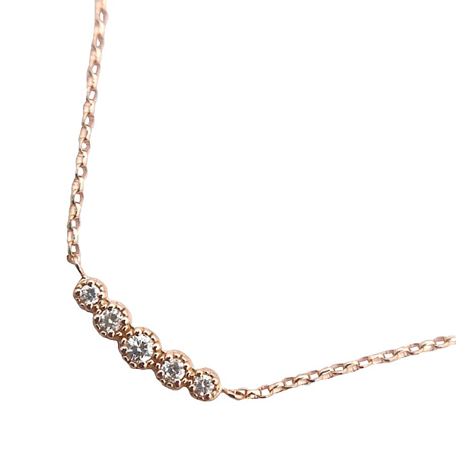 K18 ダイヤモンド5ストーンネックレス ダイヤモンド アクセサリー ジュエリー JW 宝飾品 レディース ノーブランド|ブランドショップルフレ店