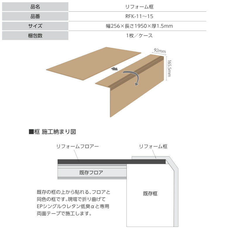 楽天市場 床タイル シンコール 簡単リフォーム Eminencereformfloorエミネンスリフォームフロア框 かまち 薄さ1 5ｍｍ 木目 フローリングリフォーム ケース販売1ケース 1枚入 カーテン壁紙床材専門店 Refolife