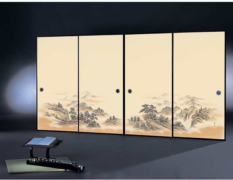 【最大2000円クーポン】高級織物襖紙 株式会社太陽 朱雀第11集 158 4枚組 二間半 巾120cm×丈203cm 単位販売 柄の高さ85cm シックハウス対策