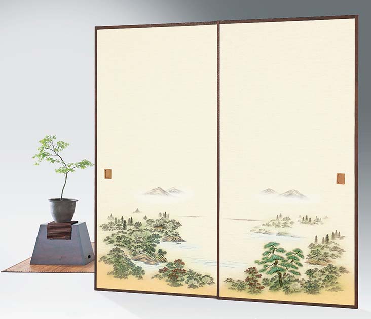 【最大2000円クーポン】織物襖紙 株式会社太陽 近江第10集 917 2枚組 標準サイズ 巾100cm×丈203cm 単位販売 柄の高さ80cm シックハウス対策