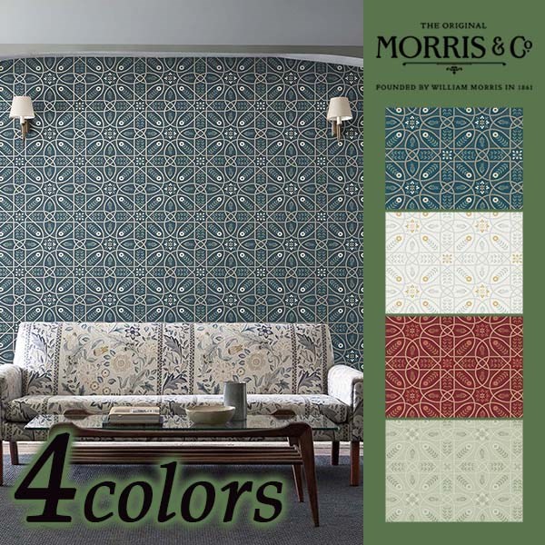 【最大2000円クーポン】壁紙 クロス のりなし 輸入壁紙 イギリス製 MorrisArchiveWallpapersV モリスアーカイブ5 Morris ウイリアム・モリス 品番 216699 216700 216701 216702 BrophyTrellis 1ロール 巾68.6cmＸ10m単位販売 紙 F☆☆☆☆ 不燃