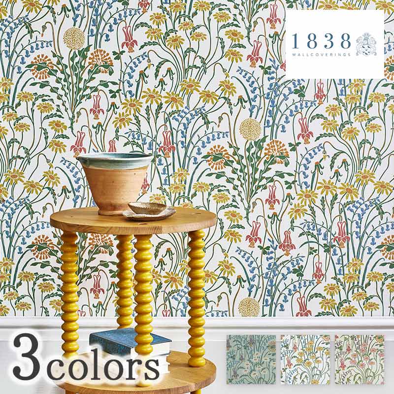 【最大2000円クーポン】壁紙 クロス のりなし 輸入壁紙 国内在庫品 テシード MATOU マトウ 1838WALLCOVERINGS 品番 2412-178-03 2412-178-04 2412-178-05 イギリス製 花柄 姫系 フェミニン ロマンチック 草 植物 フラワー 準不燃 F☆☆☆☆