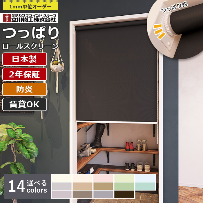 【最大2000円クーポン】日本製 つっぱり ロールスクリーン 立川機工 ココルン防炎 1mm単位 サイズオーダー 無地 防炎 ファーステージ 天井付け 間仕切り 目隠し 節電 賃貸OK 穴あけ不要 11,755円