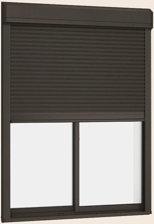 防火戸FG-A シャッター付引違い窓 2枚建て 標準尺度手合い / 電動 一般複層硝子遣りくち  25613 W：2,600粍 × H：1,370粍 LIXIL リクシル TOSTEM トステム