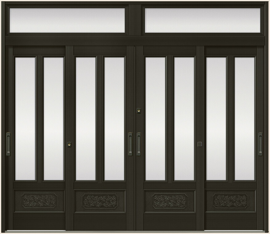 光悦 K6 4枚建て 56型 面付透かし彫り腰付 内付枠 ランマ付き添い人 27422 W：2,740粍 × H：2,246粍 部屋の入り口 引戸 LIXIL リクシル TOSTEM トステム