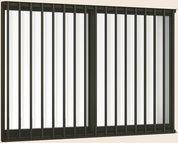 サーモスL 引き違い 2枚建て 縦面格子付き 一般複層ガラス仕様 11905 W：1,235mm × H：570mm LIXIL リクシル TOSTEM トステム