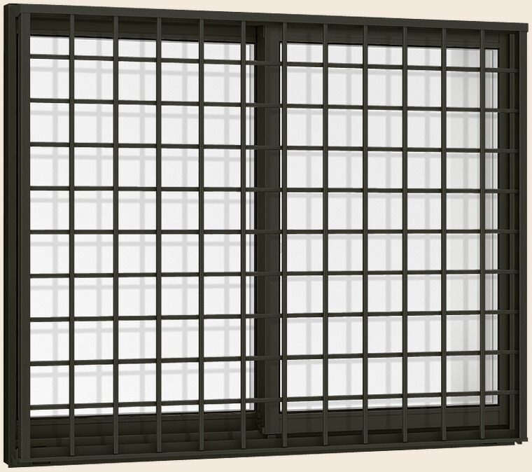 サーモスL 引き違い 2枚建て 井桁面格子付き 一般複層ガラス仕様 07407 W：780mm × H：770mm LIXIL リクシル TOSTEM トステム