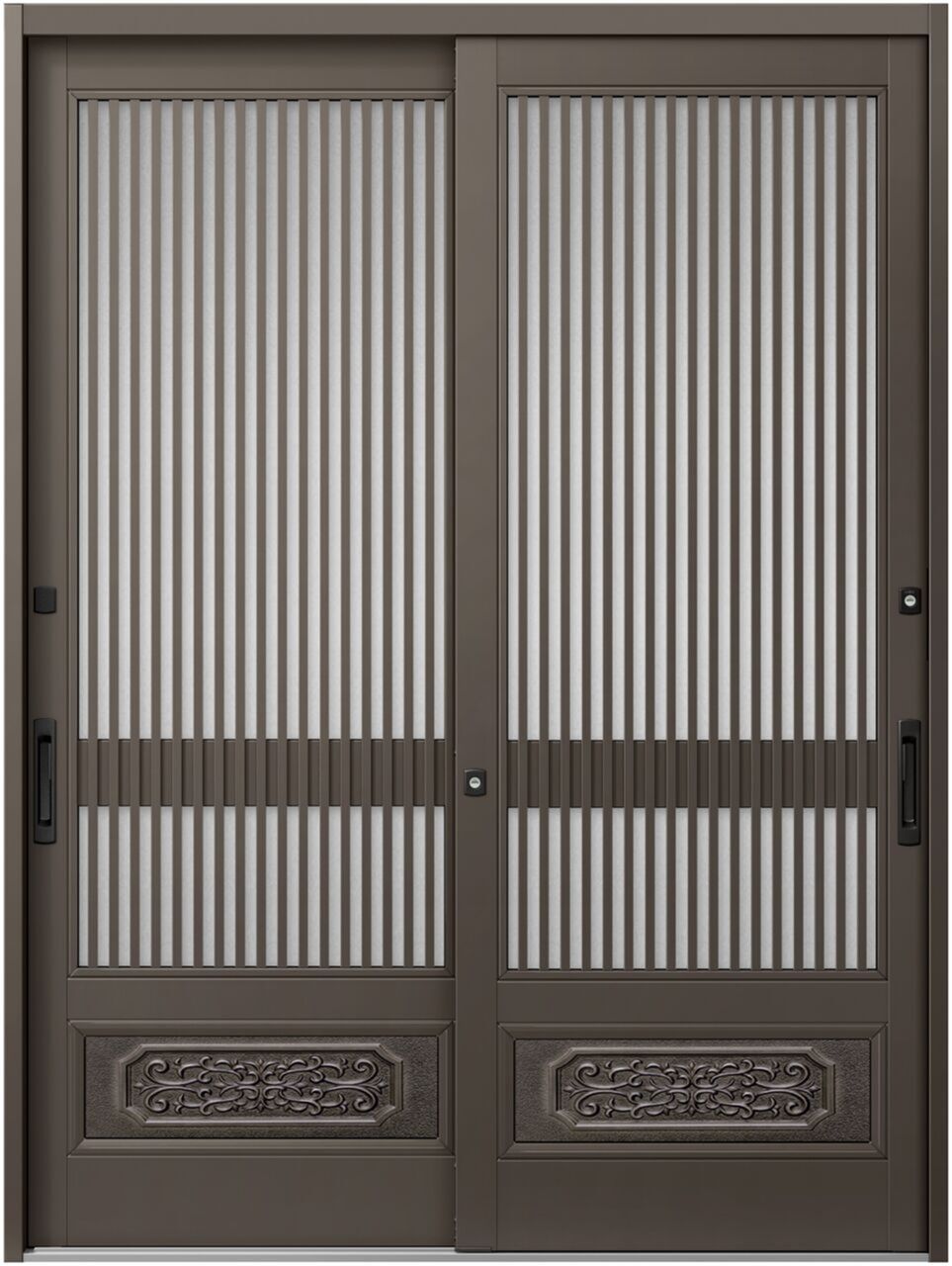部屋の入り口引戸JS 32P型 / 千本透かし彫り腰付 2枚建戸 ランマなし 18722 W：1,870粍 × H：2,257粍 LIXIL リクシル TOSTEM トステム