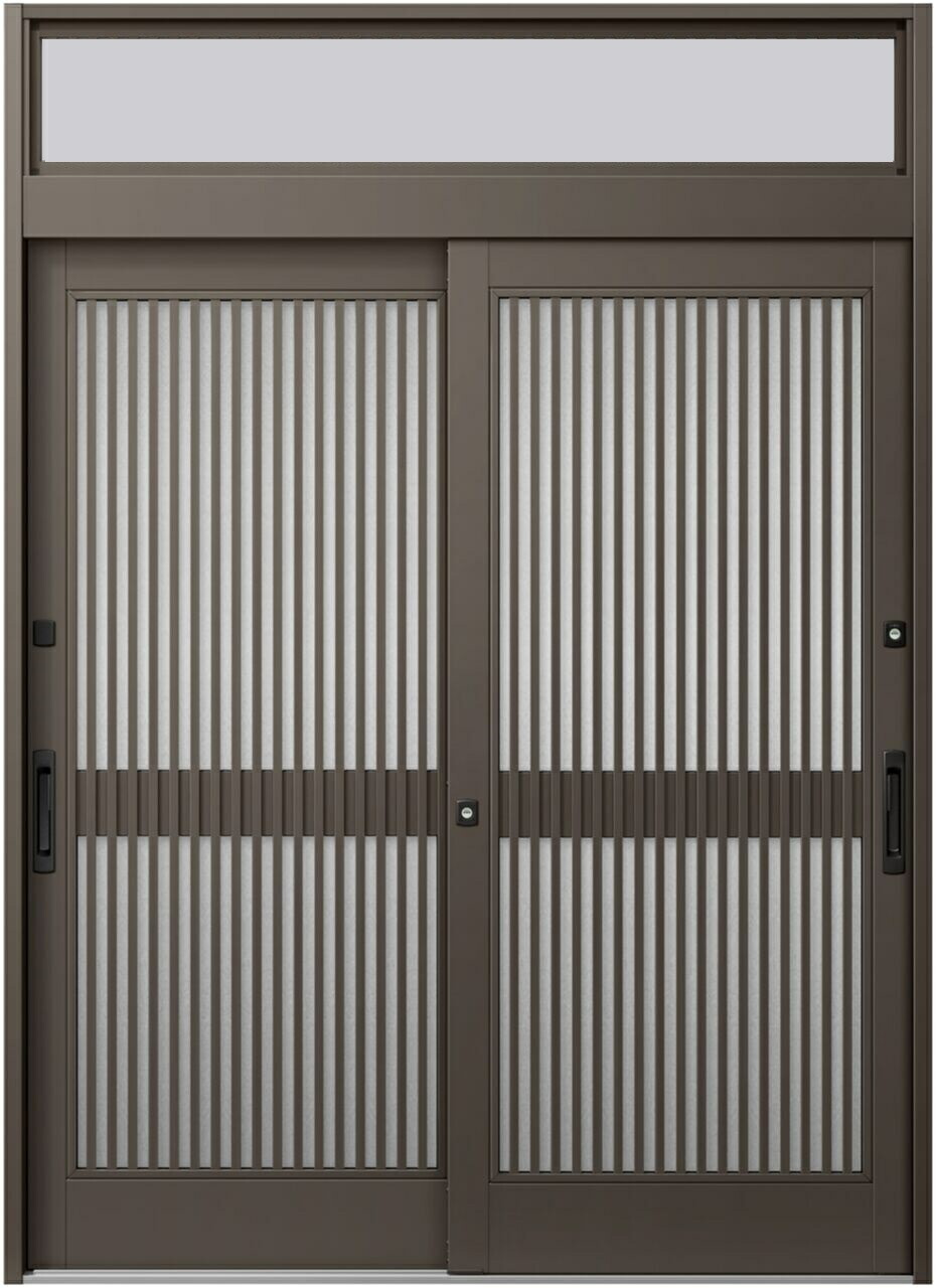 部屋の入り口引戸JS 11P型 / 千本透かし彫り 2枚建戸 ランマ付き添い人 18723 W：1,870粍 × H：2,337粍 LIXIL リクシル TOSTEM トステム
