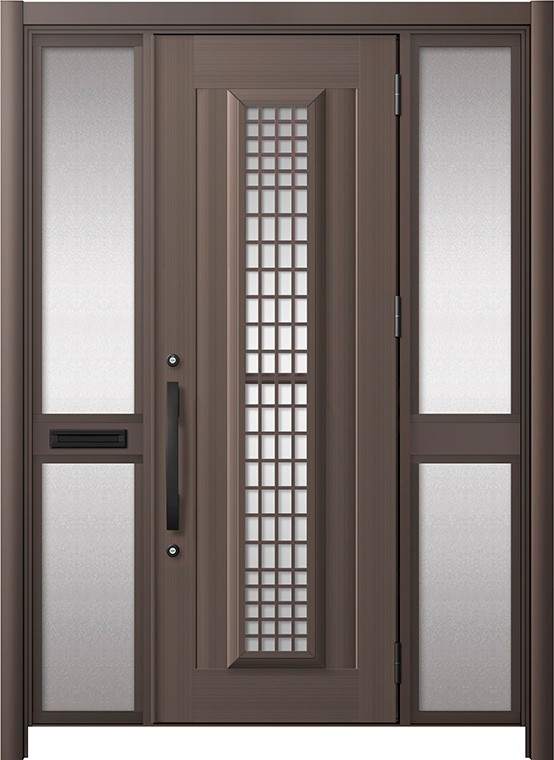リシェント部屋の入り口部屋の入り口3 軽銀遣りくち / 手動 両袖-中桟付き郵便受け付き添い人_ランマなし C84N型(軽銀色) 特注 W：1,347～1,895粍 × H：1,738～2,356粍 LIXIL TOSTEM