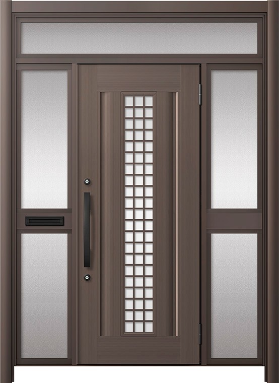 リシェント部屋の入り口部屋の入り口3 軽銀遣りくち / 手動 両袖-中桟付き郵便受け付き添い人_ランマ付き添い人 C20N型(軽銀色) 特注 W：1,336～1,895粍 × H：1,973～2,600粍 LIXIL TOSTEM