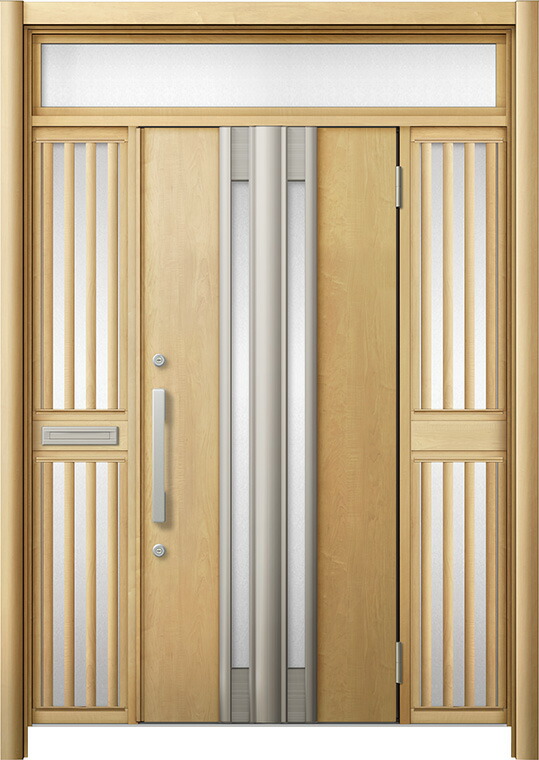 リシェント 部屋の入り口部屋の入り口3 断熱遣りかた / 非防火 K2 G77型 軽銀色 両袖飾りつけランマ付中桟付郵便うけ付 特注大きさ W：1,312～1,695粍 × H：1,974～2,600粍 LIXIL TOSTEM