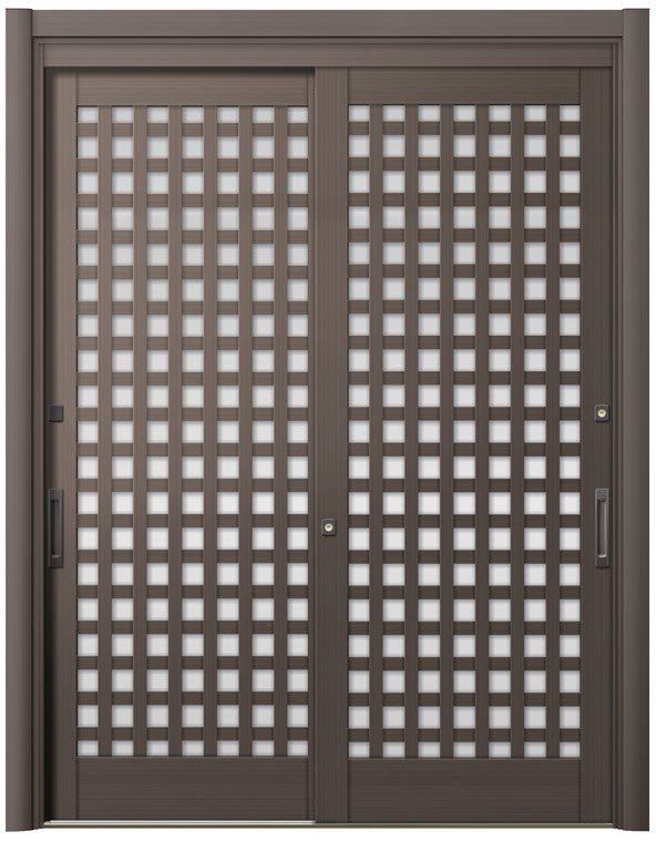 リシェント玄関引戸2 2枚建てランマなし SG仕様 S57型 アルミ色 CAZASキータイプ 特注サイズ W：1,195～2,604mm × H：2,005～2,300mm LIXIL TOSTEM