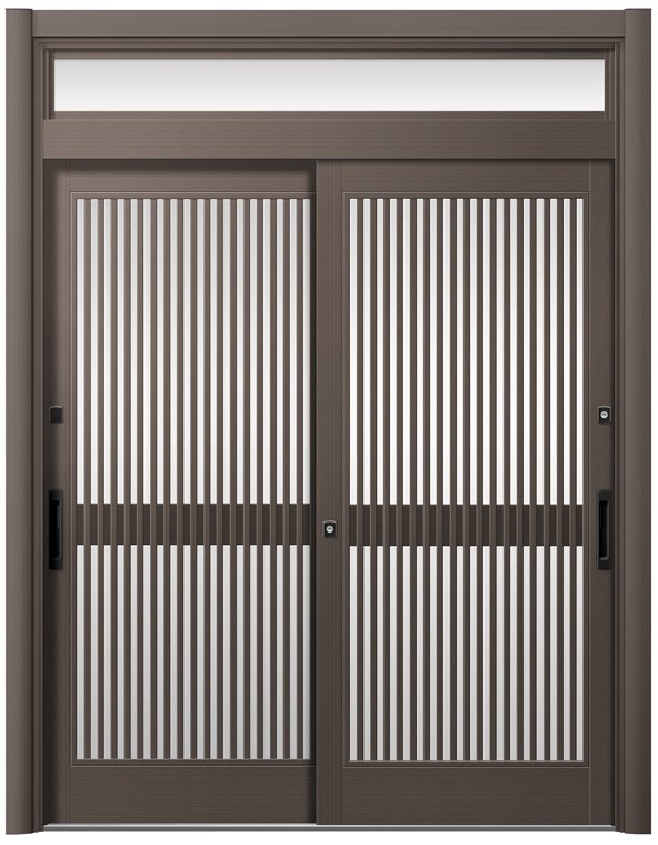 リシェント玄関引戸2 2枚建てランマ付き SG仕様 S51型 アルミ色 手動タイプ 特注サイズ W：1,195～2,604mm × H：1,831～2,780mm LIXIL TOSTEM