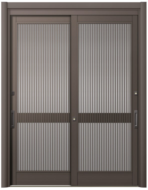 リシェント玄関引戸2 2枚建てランマなし PG仕様 P12型 アルミ色 簡易タッチキータイプ 特注サイズ W：1,195～2,120mm × H：1,982～2,277mm LIXIL TOSTEM