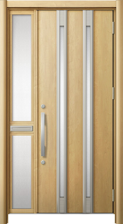 リシェント 部屋の入り口部屋の入り口3 断熱遣りかた / 非防火 K4 M24型 肌理調 片袖 中桟付郵便うけ付 特注大きさ W：1,063～1,336粍 × H：1,739～2,439粍 押しかぶせる工法 LIXIL TOSTEM