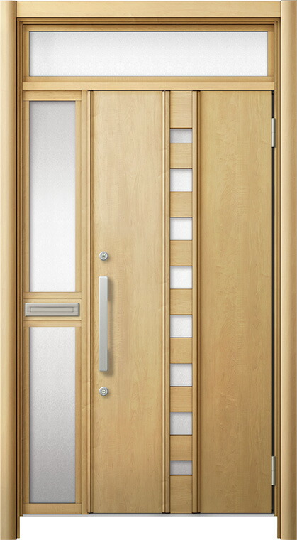 リシェント 部屋の入り口部屋の入り口3 断熱遣りかた / 非防火 K4 M28型 軽銀色 片袖ランマ付中桟付郵便うけ付 特注大きさ W：1,013～1,446粍 × H：1,974～2,600粍 押しかぶせる工法 LIXIL