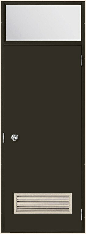 ロンカラーフラッシュドア ガラリ付き ランマ付き添い人 半外付型 0822 W：803粍 × H：2,231粍 LIXIL リクシル TOSTEM トステム 花・ガーデン・DIY-木材・建築資材・設備