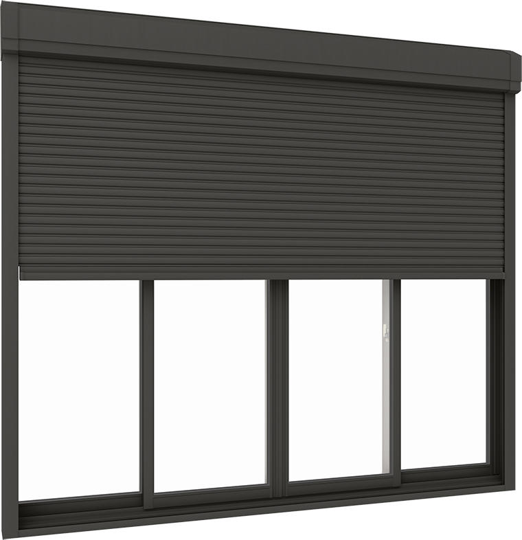 TW 防火戸 シャッター付引違い4枚建て / 手動 複層硝子操作手順 25618 W：2,600粍 × H：1,830粍 LIXIL リクシル TOSTEM  トステム
