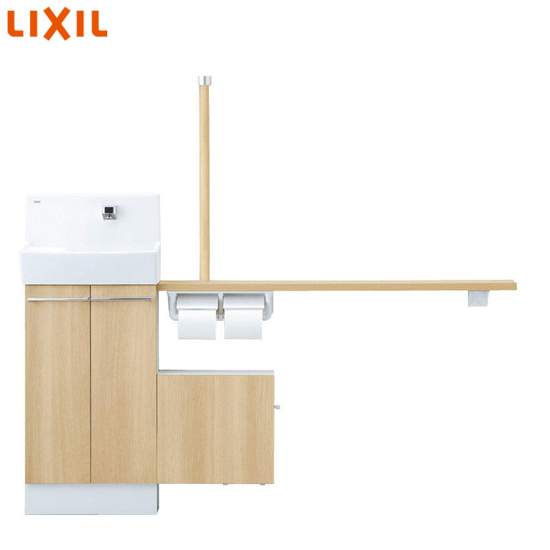 LIXIL 手洗キャビネット コフレル ワイド 壁付 手すりカウンターサニタリーボックス付キャビネットタイプ 自動水栓 1500サイズ 床排水 一般地・寒冷地共用 左仕様 YL-DA83SSAL15E 57,507円