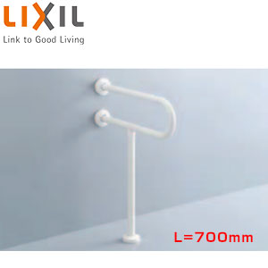 LIXIL 手すり 壁床固定 P型 大便器用 長さ:700mm φ34 樹脂被覆タイプ ホワイト KF-525AE70J/WA 14,107円
